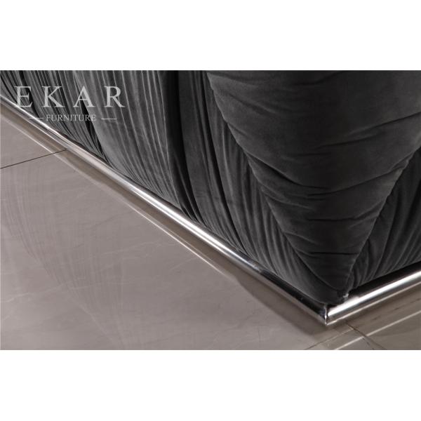 European Modern Elegant Extra Large Velvet Black Sectional Sofa Furniture