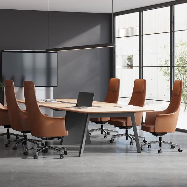 Luxury Executive Office Leather Chairs With Wheels and Adjustable Height