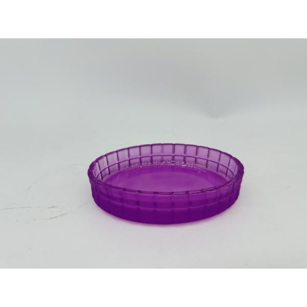 Purple glass bathroom accessories set round with big checker box soap dish soap dispenser