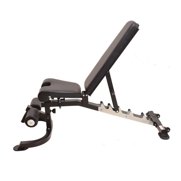 Adjustable Multifunction Commercial Bench in Dark Grey Assembled Size 1585*645*1230