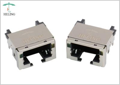 Ângulo direito do conector do perfil baixo do PWB RJ45 das saliências com indicador do diodo emissor de luz