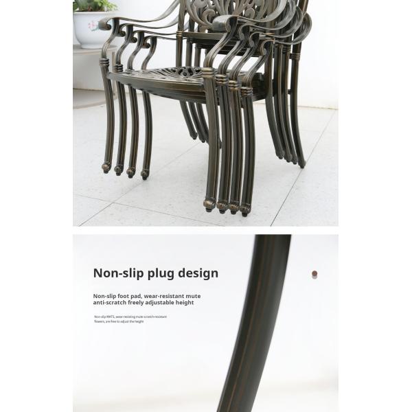 OEM Cast Aluminium Leisure Dining Table And Chairs Set For Outdoor Garden