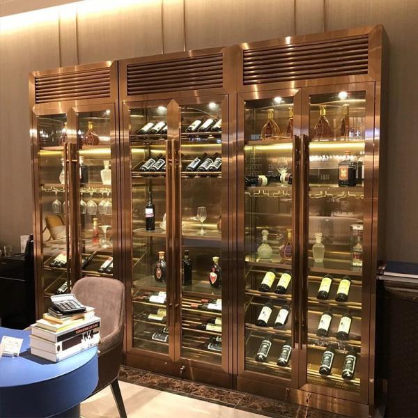 304 Stainless Steel Wine Cabinet With Refrigeration Perfect Color Wine Shelf