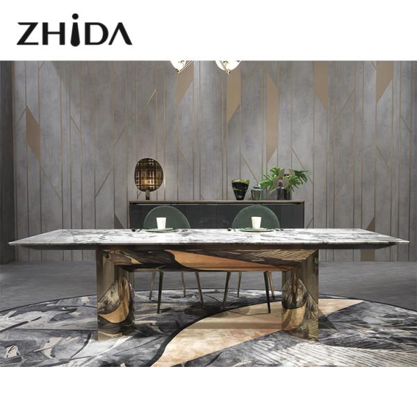 Gold Custom Stainless Steel Furniture Chair ODM Genuine Leather Fabric ISO9001