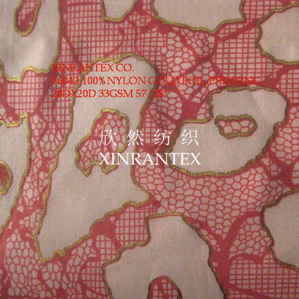 F6043 sun-protective cloth fabric 100%nylon taffeta silver foil finishing in summer season