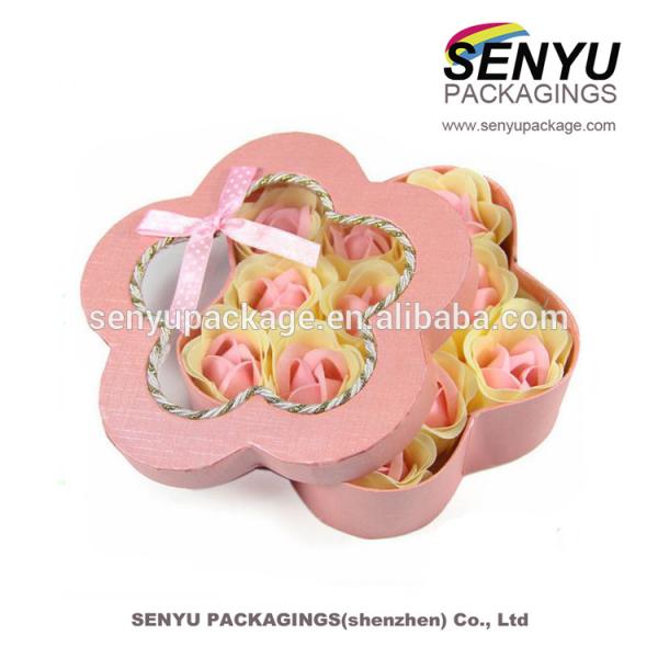 Party Festival Decoration Gift Packaging Box Flower Shaped Candy Box With Clear Window