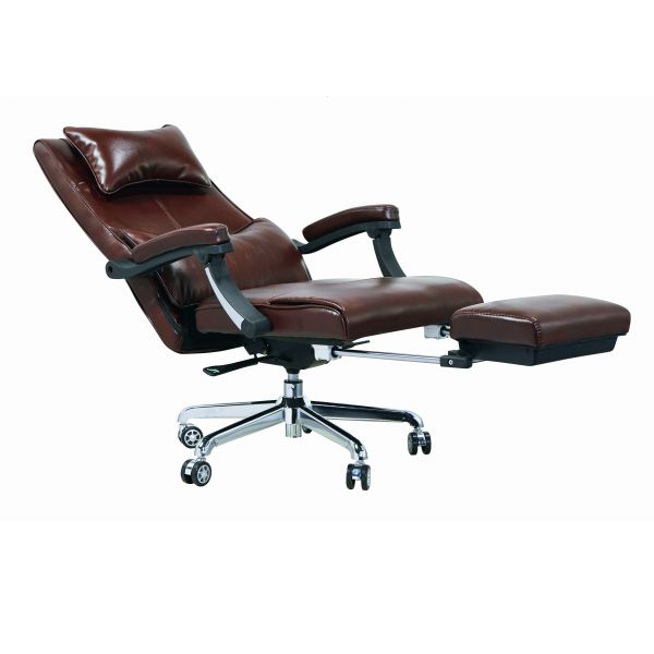Office Gaming PU Leather Chair Recliner With Footrest High Back
