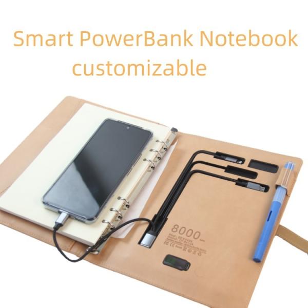 High Quality Custom A5+6 Hole Loose-Leaf Notebook Customized Logo Business Portable Notebook With USB Flash Drive