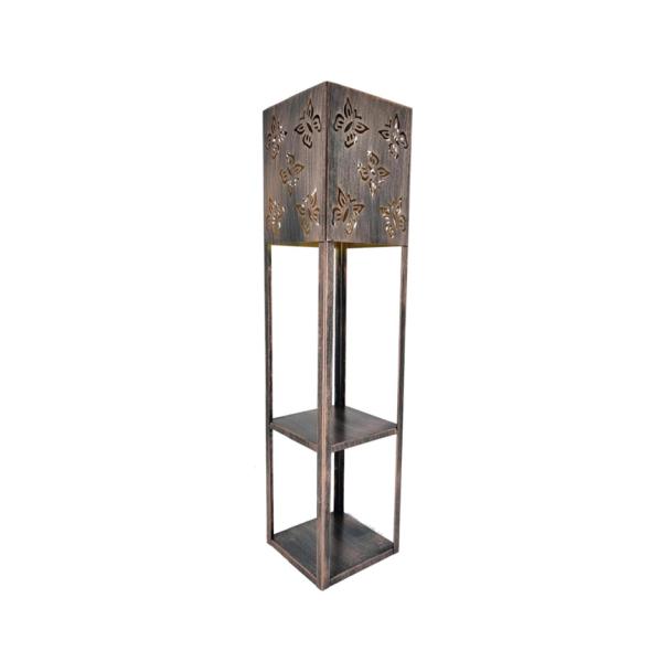 Jardín solar de metal Diseño de mariposas LED Solar Flower Stand Planter Stand decorativo