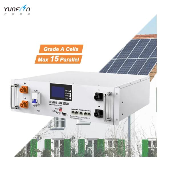 LFP 16S1P Pack de batterie au lithium monté sur un rack 48V 51.2V 6000 cycles Durée de vie Compatible CAN