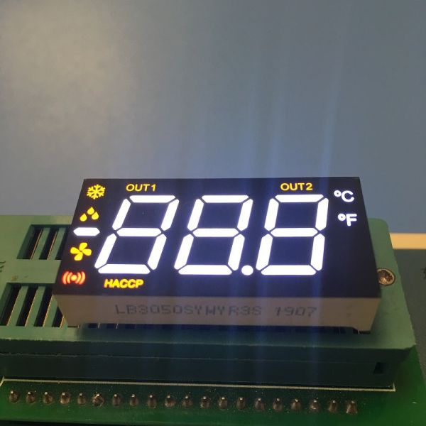 Triple Digit Multicolor 7 Segment LED Display Common Cathode for Refrigerator Control