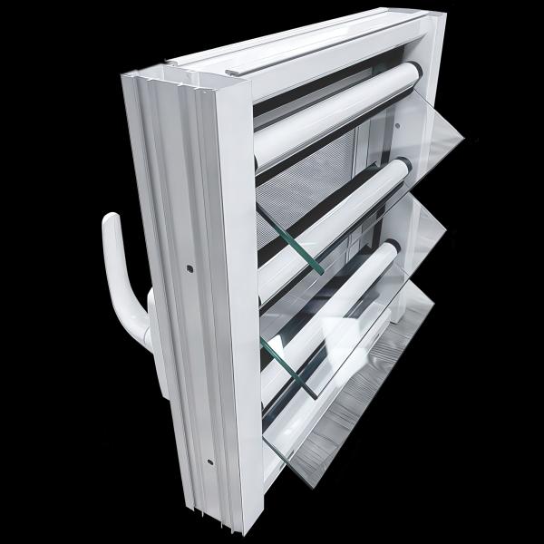 Aluminum Louver Glass Window with Fly Screen Customizable Size