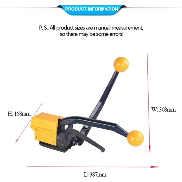3.9 KG Load Manual Steel Strapping Banding Sealless Tensioning Machine for Heavy Duty
