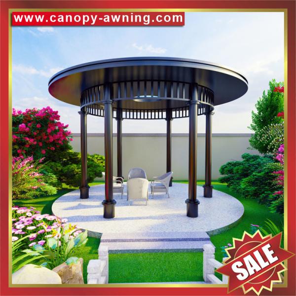 Outdoor Public garden park aluminum alu Circular rounded shape roof gazebo pavilion canopy awning shelter cover for sale