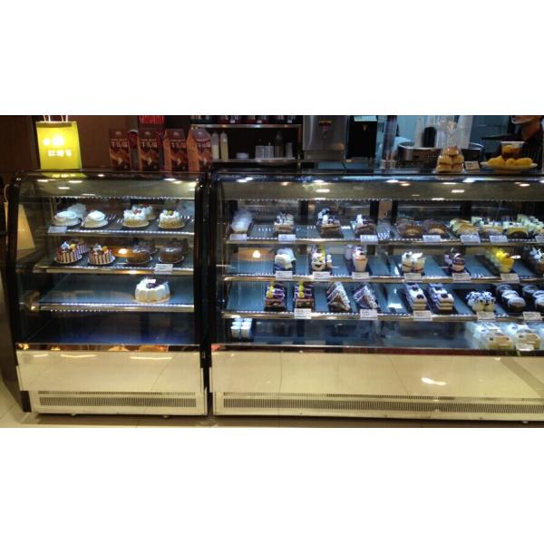 Floor Standing Bakery Food Display Showcase Curved Cake Showcase Air Cooling