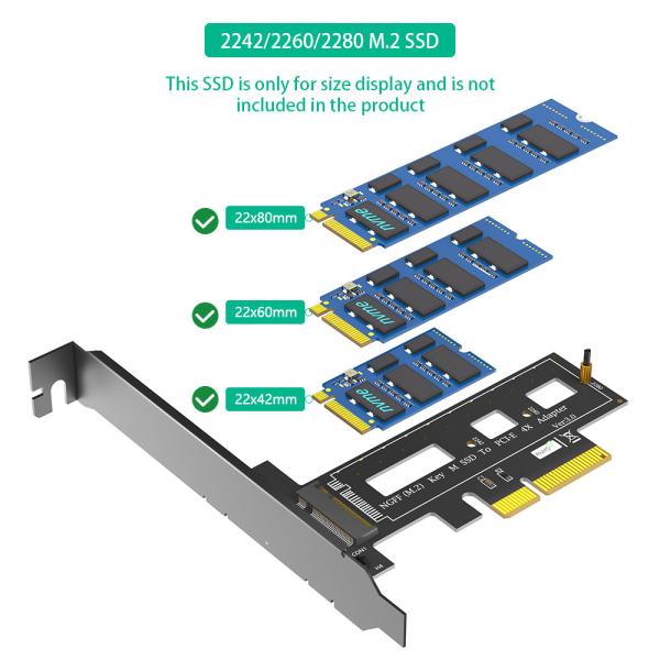 M.2 NGFF PCI-e SSD на PCI Express 3.0 x4 Host Adapter Card - поддержка M.2 PCIe (NVMe или AHCI) типа 2242 2260 2280