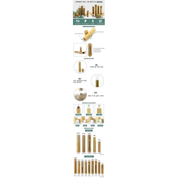Empty Bamboo Roller Bottle 8ml For Essential Oil Packaging