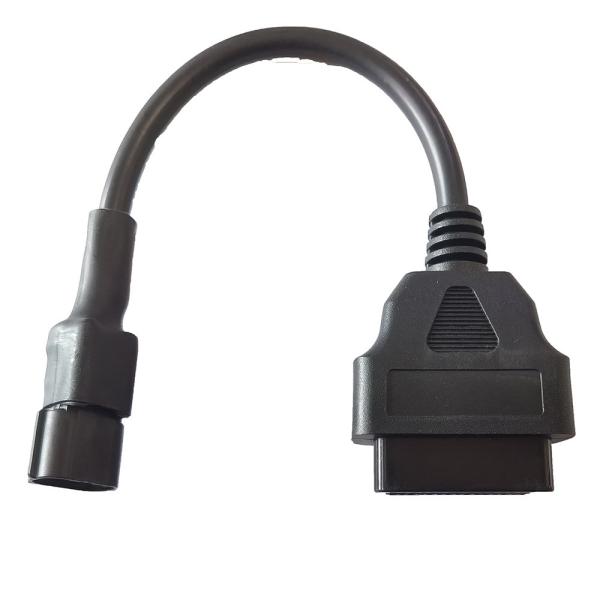 Fêmea OBD2 preta dos cabos de controle da motocicleta do comprimento 30cm 3 a Pin OBD