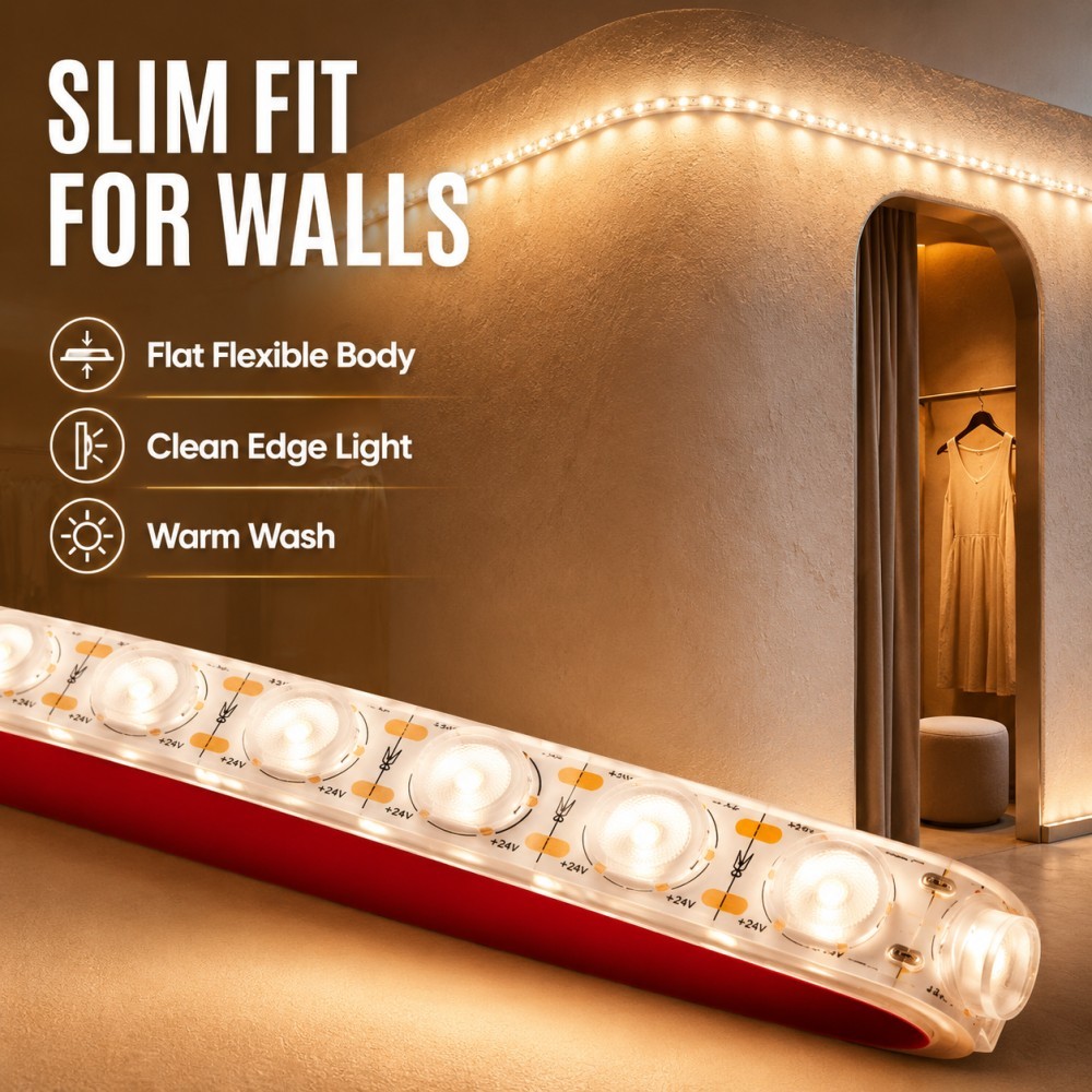 Flexible LED Wall Washer 42LED/M 16W DC24V Ra80 DMX512 For Outdoor Linear Lighting