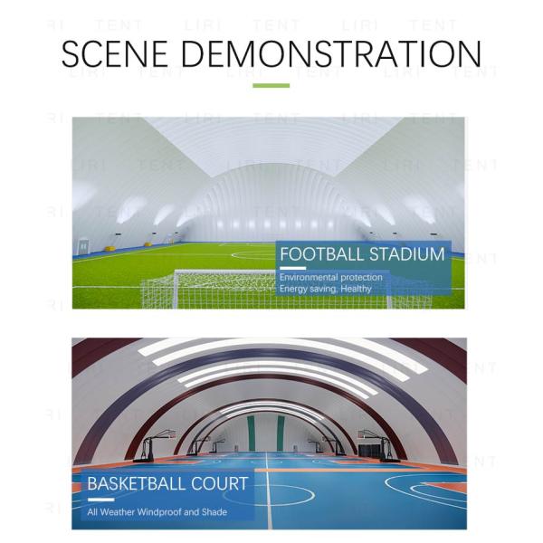 Большие раздувные шатры спортивного мероприятия купола футбольного поля проветривают поддержанную структуру