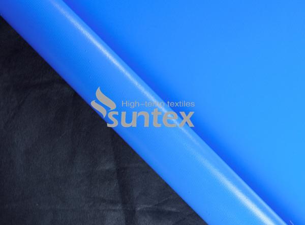 Pano de fibra de vidro revestido de silicone de lado único Tecido de silicone preto para juntas de expansão de dutos de tecido