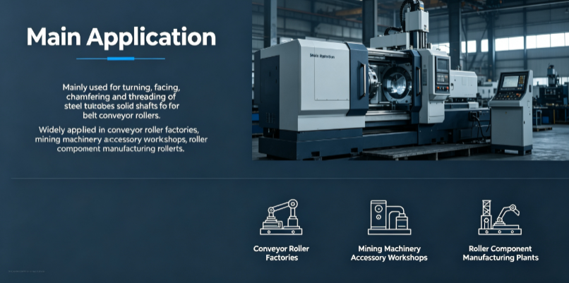 High Precision Double Head Pipe Threading Lathe Machine for Conveyor Roller Shaft Processing