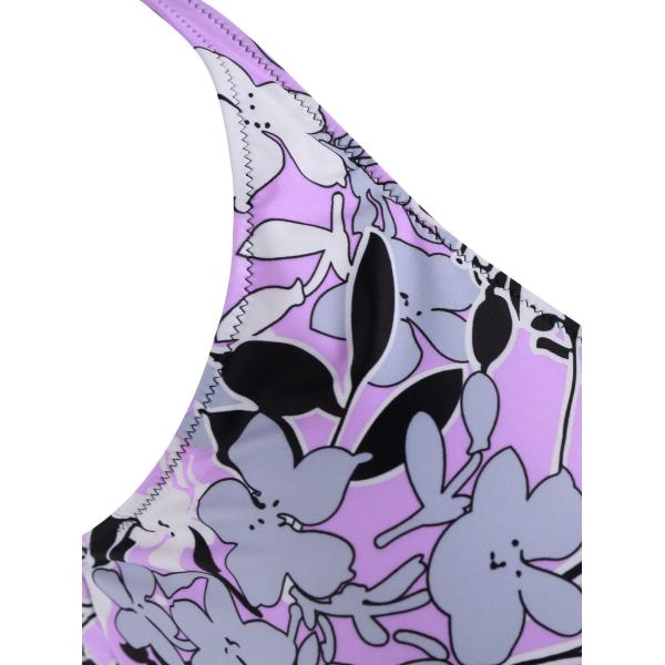 2018 New Plus Size One piece Swimsuit Floral Print Swimsuit Women Push up with