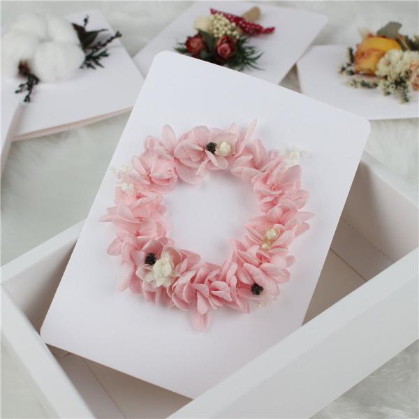 Handmade Beautiful Dried Flowers Card With Baby Breath Gypsophila Flowers