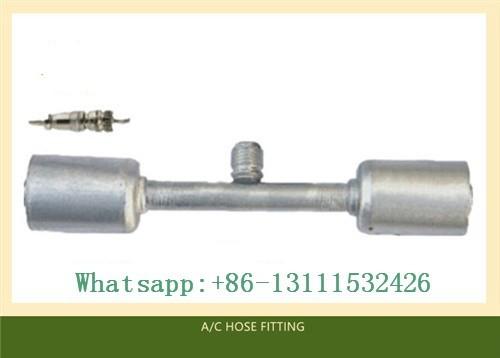 Through pipe with Al jacket R134a High& Low Pressure valve air conditioning Hose fitting