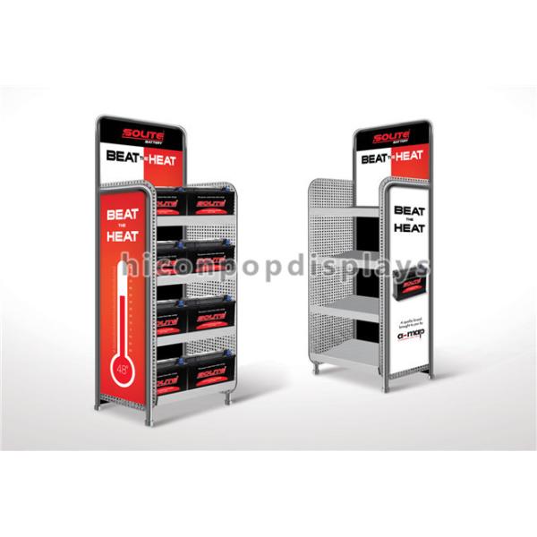 Black Foldable Plug Metal Wire Display Rack For Motorcycle Accessories Retail Shops