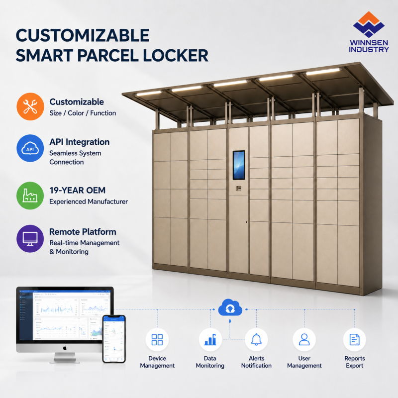 Winnsen Roadside Smart Post Parcel Delivery Locker 24/7 Pickup Drop for Gas Station Convenience