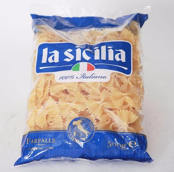 Custom printing clear plastic flour macaroni pasta spaghetti packaging bag