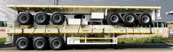 CIMC 50T 12500*2500*1530mm 12r22.5 Suspension à ressort à feuilles à lit plat Container semi-remorque pour l'Afrique du Sud Moyen-Orient