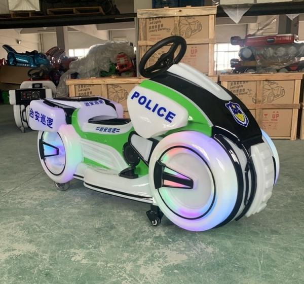 Policial motor ride moeda operada crianças viagens em carro bateria motor ride