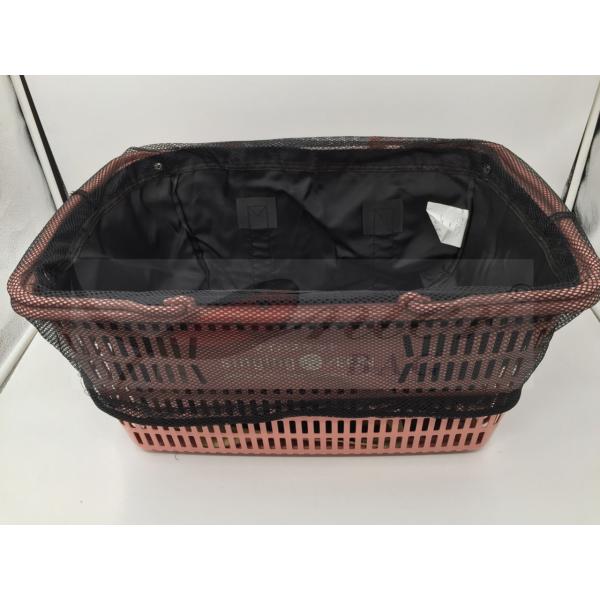 Black 420D Polyester Reusable Folding Shopping Bags For Supermarket Shopping