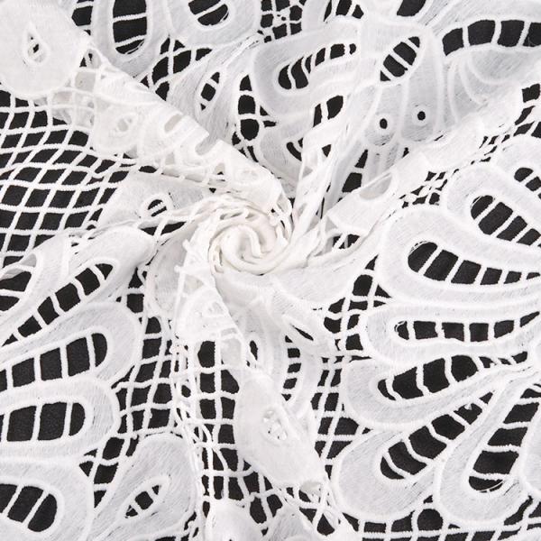 Tejido de encaje africano de bordado Tejidos de encaje hidrosolubles