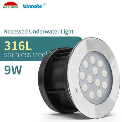 As luzes conduzidas subaquáticas do controle DMX512 Recessed o cabo SS316L do VDE de 9 watts