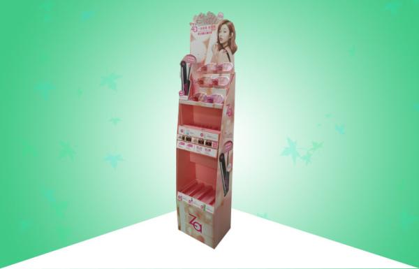 Eye Catching 3 Shelf POS Cardboard Displays Mix Displaying Different Cosmetics Together