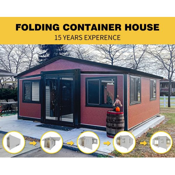 2 Bedroom Expandable Prefab Container House with Light Steel Structure for Residential Use