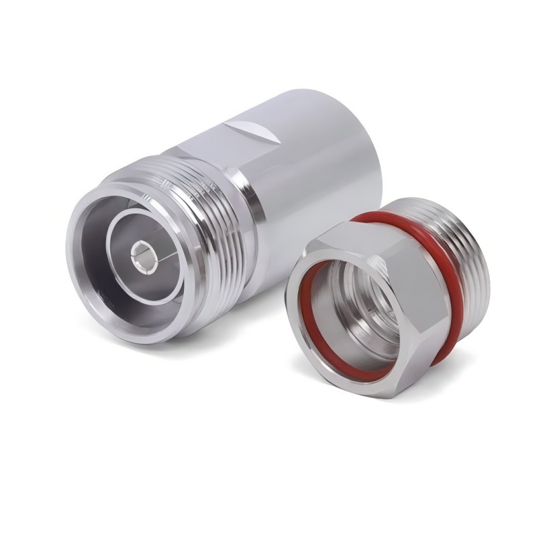 50 Ohm 4.3-10 RF Connector Female Clamp Type with Gold-plated Brass for Super-flexible Cables