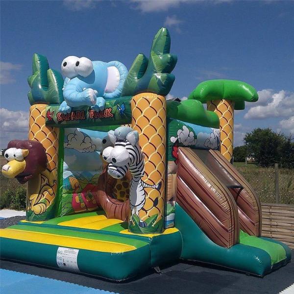 Logotipo personalizado Impresso Mini Comercial de PVC Safari Inflável Casa de Saque para Crianças