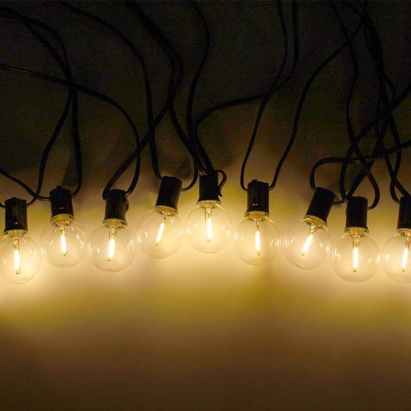 LED Cafe lights with Tuya APP Wifi smart RGBW String Lights 48ft 24sockets hanging lights for patio comme