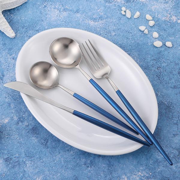 High Quality  NEWTO Stainless Steel Cutlery NC099 Blue Handle Kitchen Household Tableware