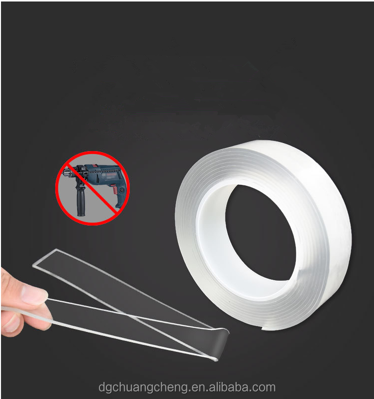 High Quality Strong Sticky Transparent Adhesive Tape Masking Cuttable Double Stick Heavy Duty Nano Grip Tape Household Office