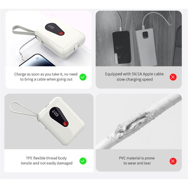 Compact Li Polymer Power Bank 10000mah With ABS PC Material And Customizable Logo
