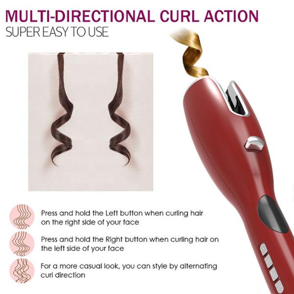 Deep Wave PTC Hair Rotating Curling Iron Titanium Ceramic Coating