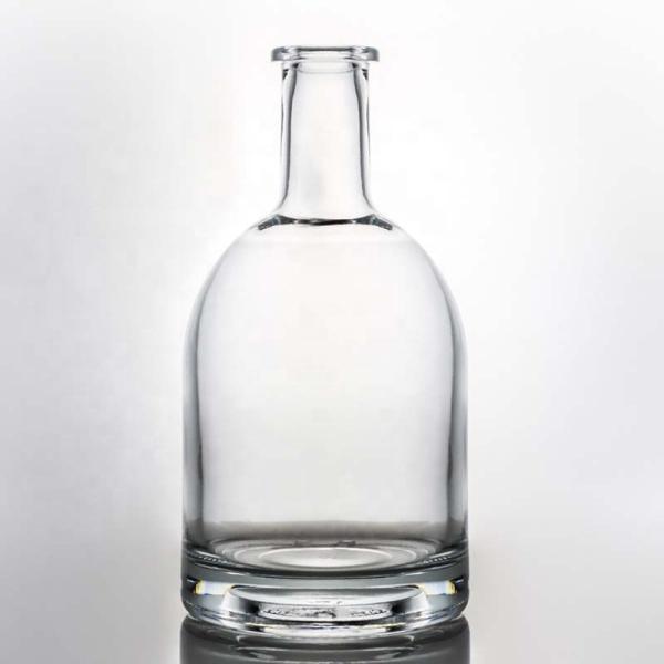 Round Empty Flint 375ml 500ml 750ml 1000ml Liquor Vodka Tequila Whiskey Bottle with Screw Cap