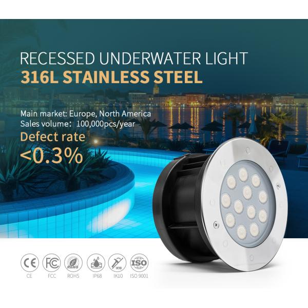 Фары IP68 IK10 СИД нержавеющей стали SMD3030 1100LM