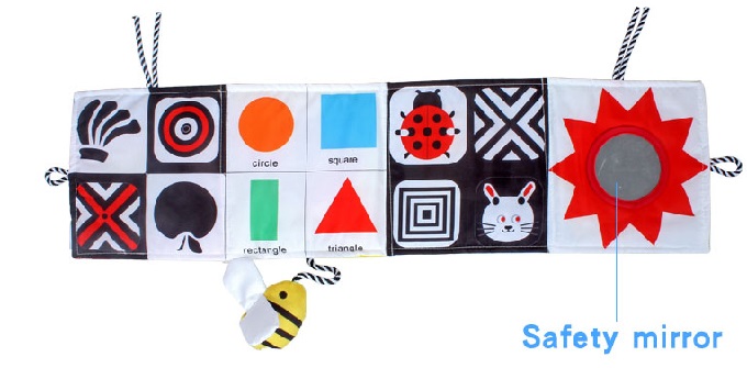 Складные 58.5cm мягкие сензорные книги для младенцев подвергают Washable механической обработке