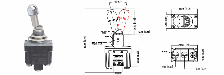 Heavy-Duty Industrial Toggle Switches Marine-Grade IP68 Toggle Switch for Rugged Control